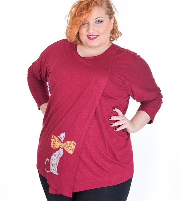 susana escribano Camiseta asimetrica en manga larga Liquidación