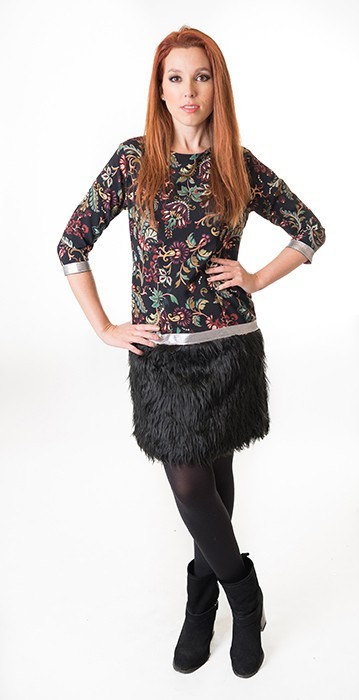 susana escribano Vestido de falda con pelo largo Precios de Black Friday