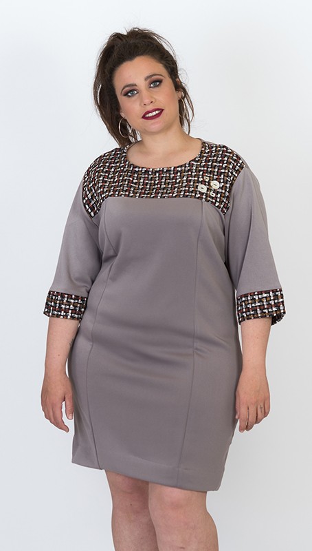 susana escribano Vestido punto neopreno marron Última moda