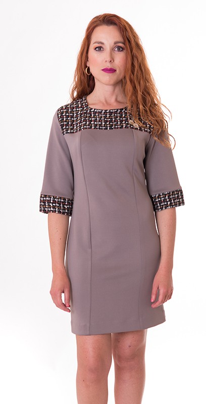 susana escribano Vestido punto neopreno marron Última moda