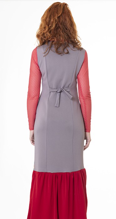 susana escribano Vestido fiesta largo. Estampado y plumeti Ofertas especiales