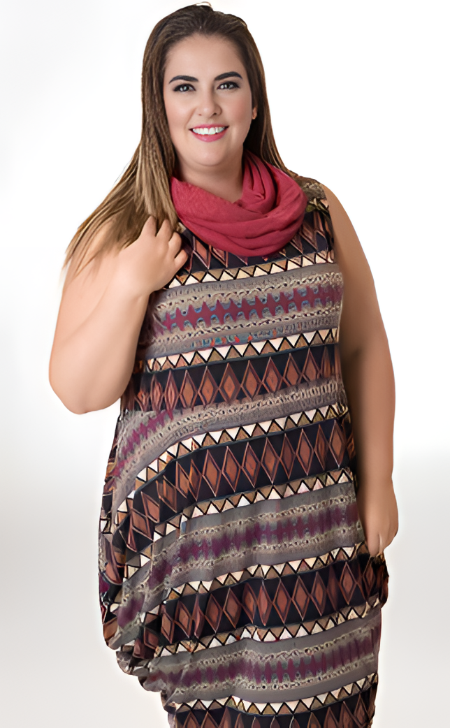 susana escribano Vestido chic. Estampado geometrico de rombos En línea