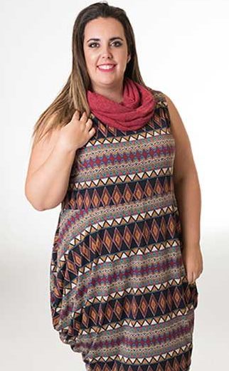 susana escribano Vestido chic. Estampado geometrico de rombos En línea