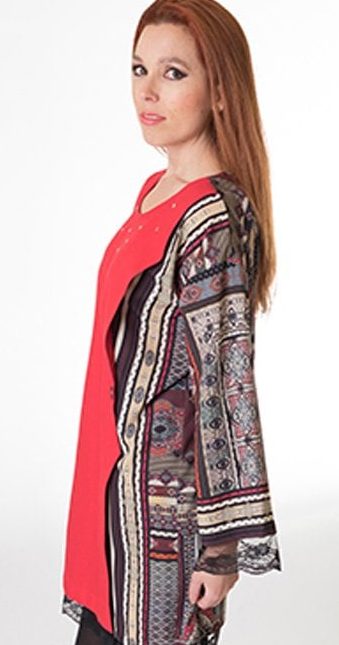susana escribano Vestido de pique en color rojo Outlet online