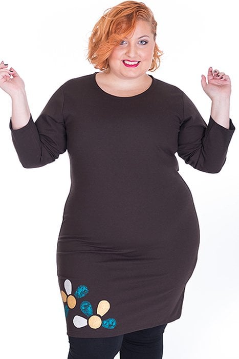 susana escribano Vestido con flor tejido en spandex Rebajas
