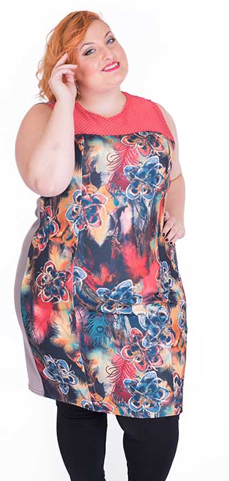 susana escribano Vestido de mujer con plumeti Venta caliente