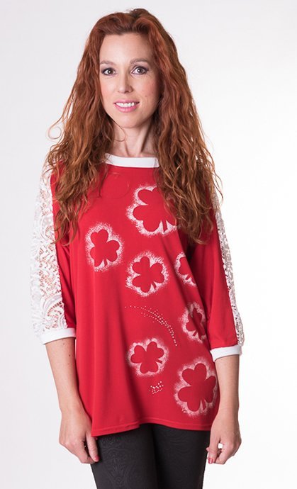 susana escribano Camiseta manga francesa dibujo trebol Últimos 2 días