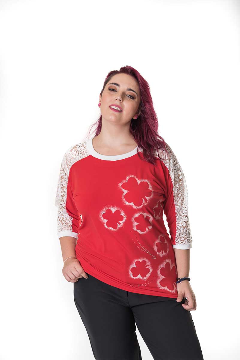 susana escribano Camiseta manga francesa dibujo trebol Últimos 2 días