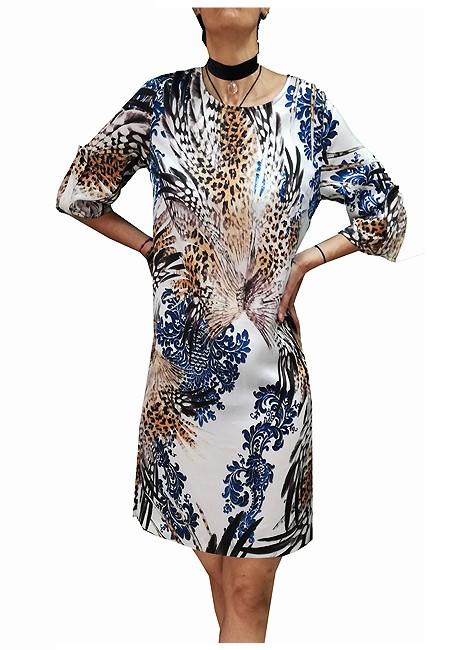 susana escribano Vestido recto de estampado animal Precio de fábrica
