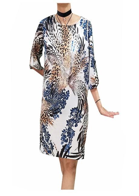 susana escribano Vestido recto de estampado animal Precio de fábrica