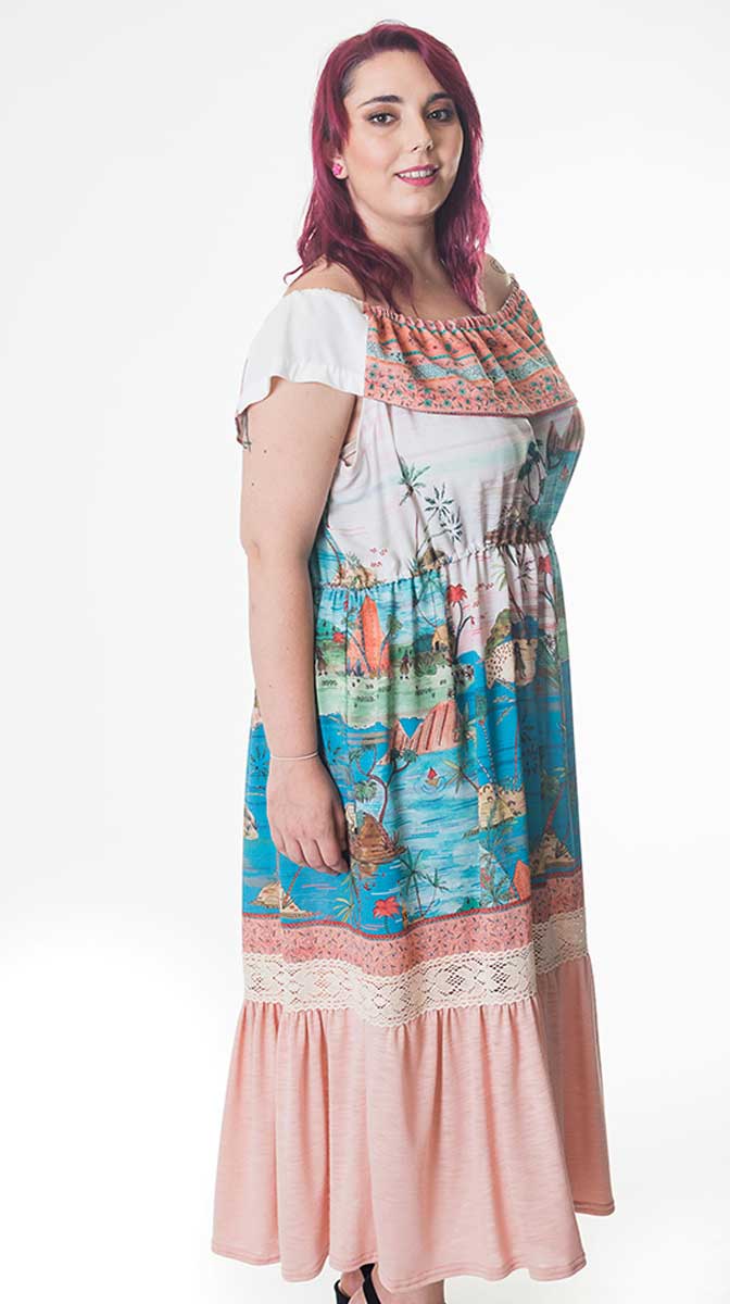 susana escribano Vestido de bambula vestido midi Grandes descuentos