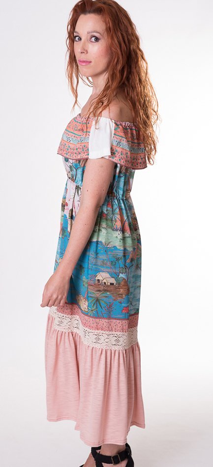 susana escribano Vestido de bambula vestido midi Grandes descuentos