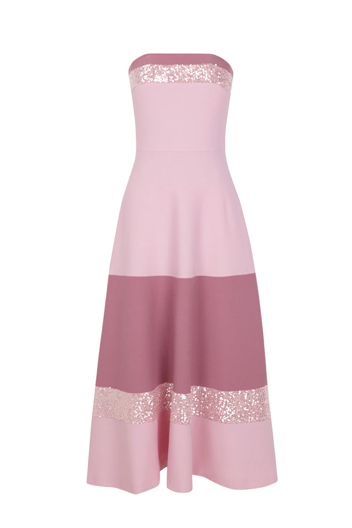 the 2nd skin co. Vestido midi strapless con lentejuelas Rebajas baratas