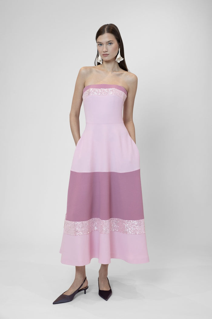 the 2nd skin co. Vestido midi strapless con lentejuelas Rebajas baratas