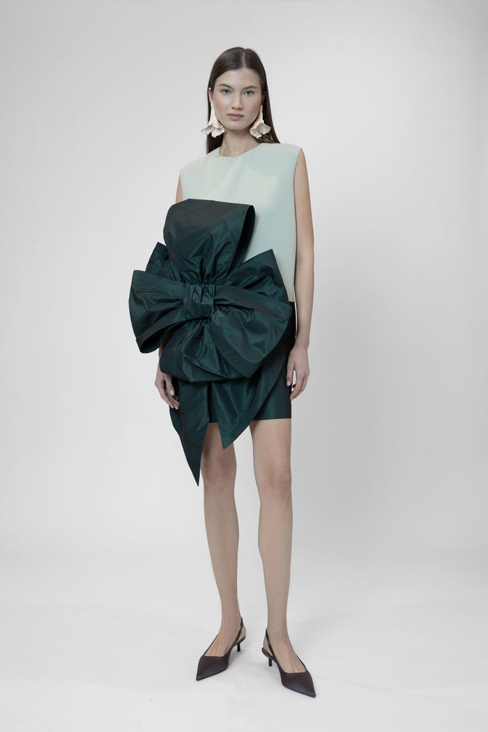 the 2nd skin co. Minivestido sin mangas con escote cuadrado y lazo Tienda