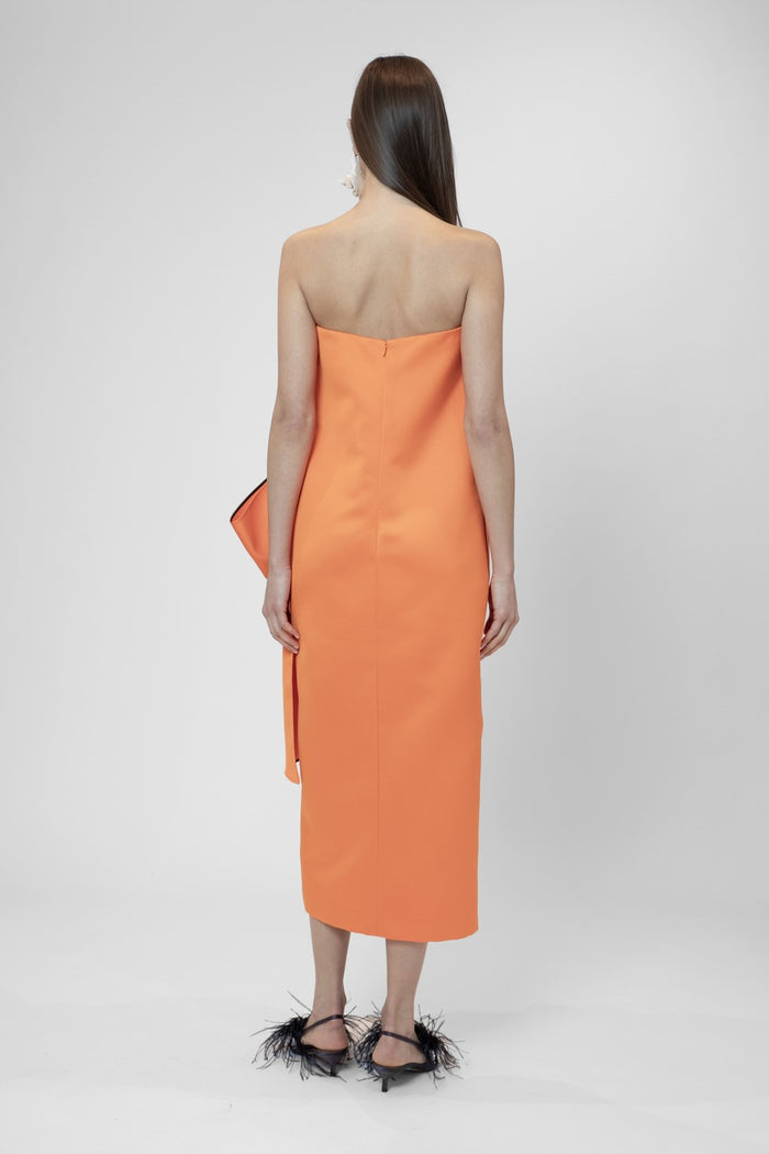 the 2nd skin co. Vestido midi sin tirantes con lazo Oferta especial