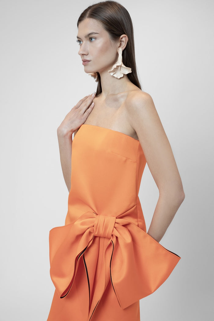 the 2nd skin co. Vestido midi sin tirantes con lazo Oferta especial