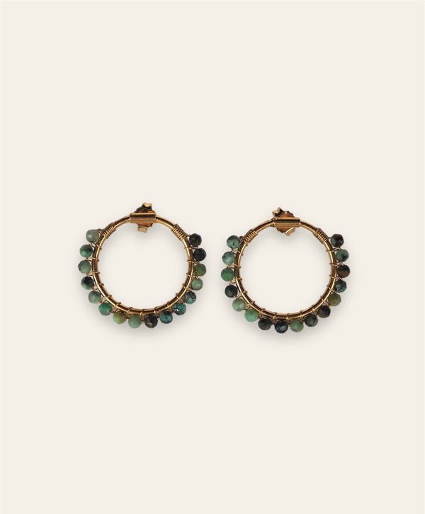 Triana By C PENDIENTES PALMAS TURQUESA AFRICANA Liquidación