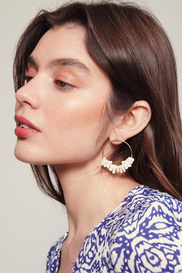 Triana By C Pendientes ELVAS blanco Gran oferta