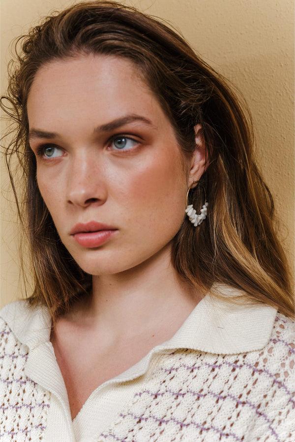 Triana By C Pendientes ELVAS blanco Gran oferta