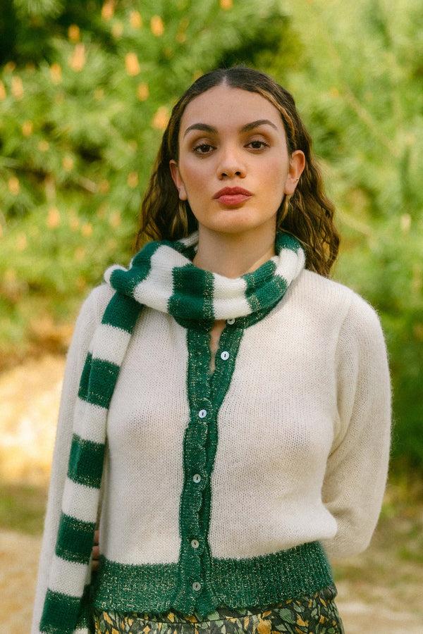Triana By C BUFANDA RAYAS CRUDA Y VERDE Oferta especial