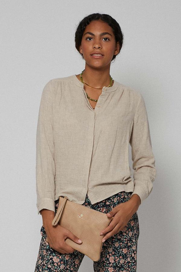 Triana By C Bolso de mano piel beige Promoción trimestral