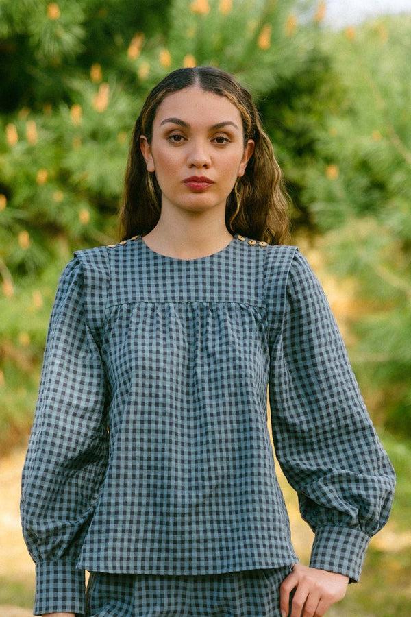 Triana By C Blusa VICHY AZUL DEBA Última moda