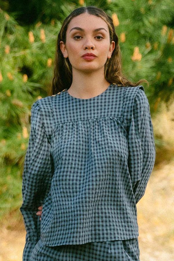 Triana By C Blusa VICHY AZUL DEBA Última moda