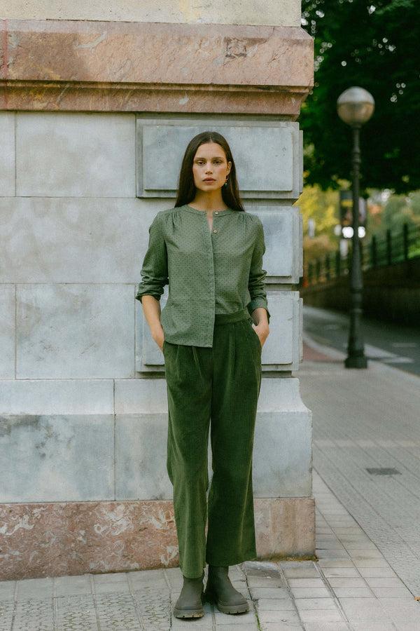 Triana By C Blusa MELBOURNE motas verdes Rebajas de fin de temporada