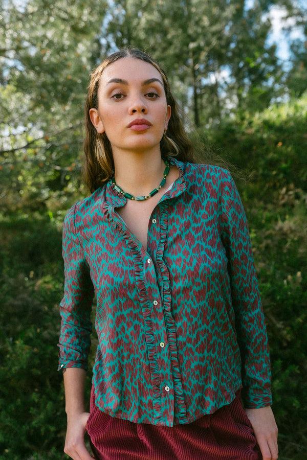 Triana By C Blusa LAGOS animal verde En línea