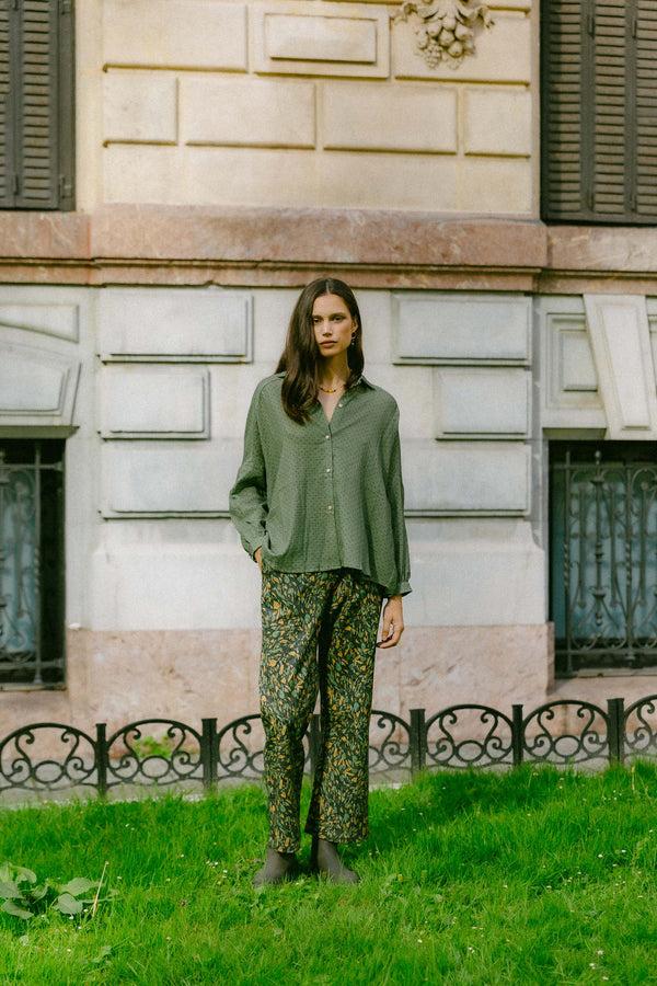 Triana By C Blusa algodón orgánico STAR motas verdes