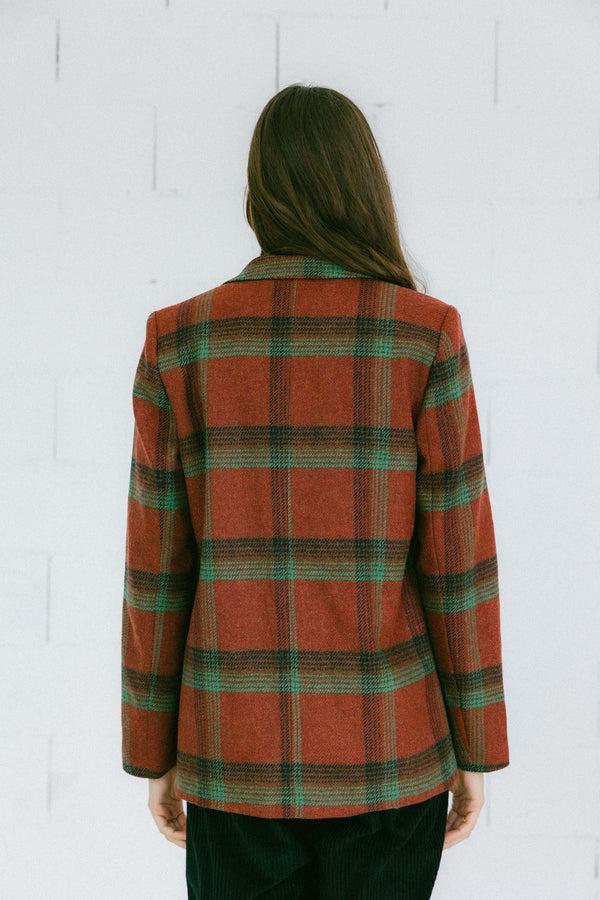 Triana By C Blazer Millet lana cuadros BURDEOS Descuento