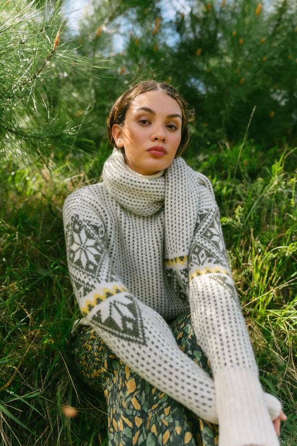 Triana By C JERSEY CUELLO ALTO SNOW PRINT Grandes descuentos