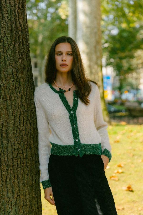 Triana By C CHAQUETA DINA MOHAIR CRUDA Y VERDE Liquidación