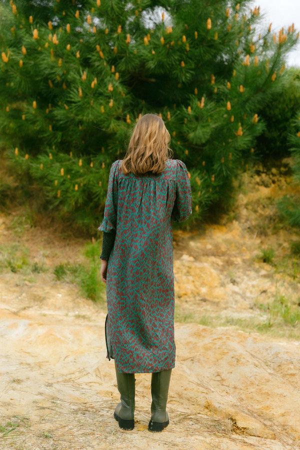 Triana By C Vestido animal verde KOGUE Precios de Black Friday