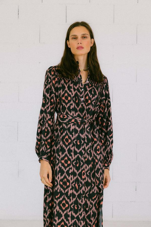 Triana By C Vestido manga larga print GEOMETRIC FARO