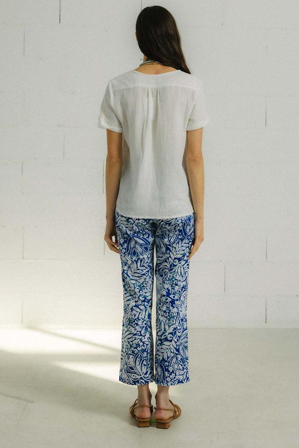 Triana By C Blusa BURNI algodón orgánico blanco Rebajas de fábrica