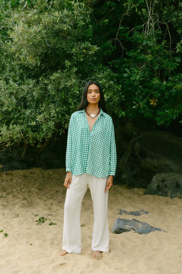 Triana By C Blusa STAR vichy verde Descuentos del mes