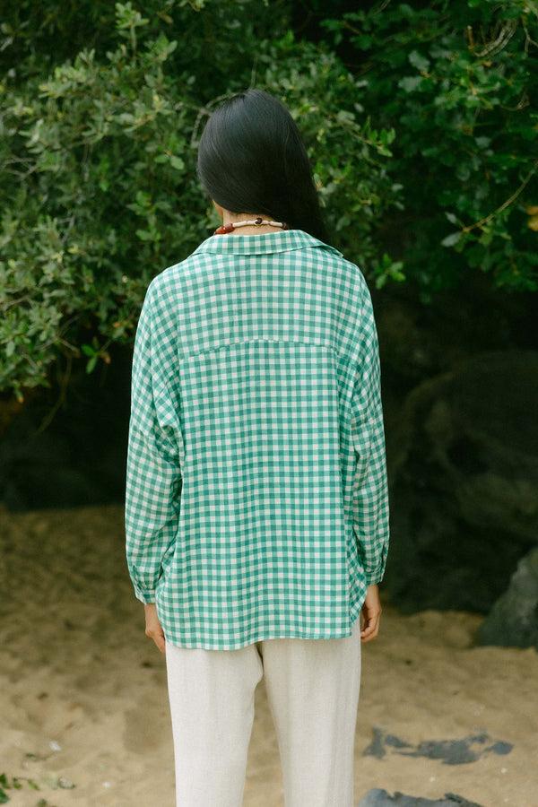Triana By C Blusa STAR vichy verde Descuentos del mes