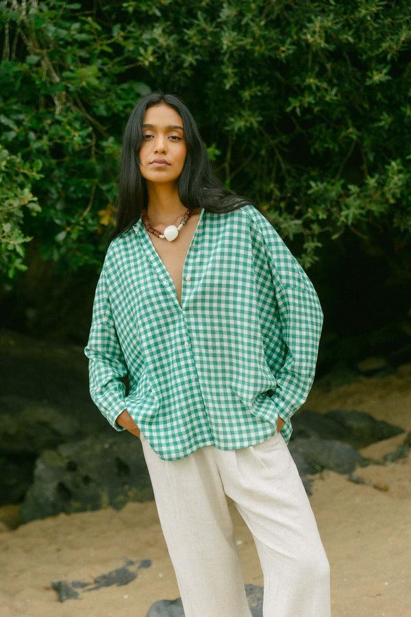 Triana By C Blusa STAR vichy verde Descuentos del mes