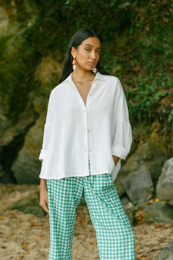 Triana By C Blusa STAR algodón orgánico blanco Oferta exclusiva