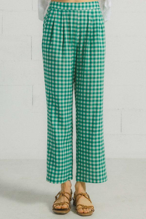 Triana By C Pantalón MILLET VICHY VERDE Ofertas de temporada