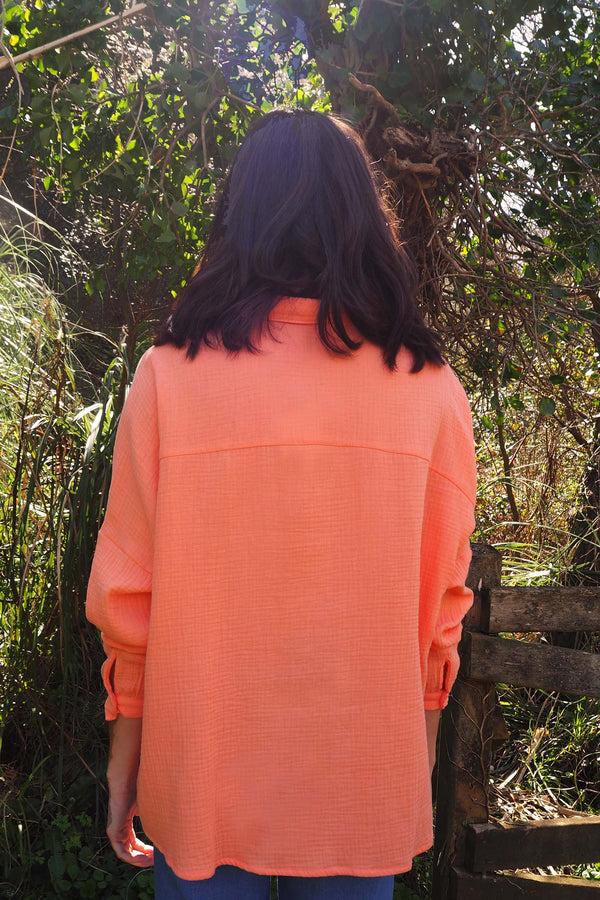 Triana By C Blusa algodón orgánico STAR tangerina Ofertas