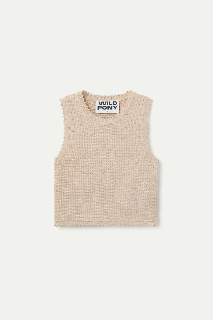 wild pony Top de punto textura waffle blanco Últimos 2 días