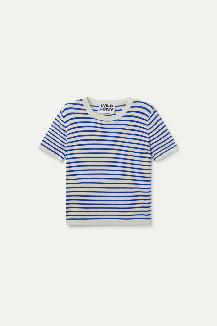 wild pony Top de punto rayas azules Precio de fábrica