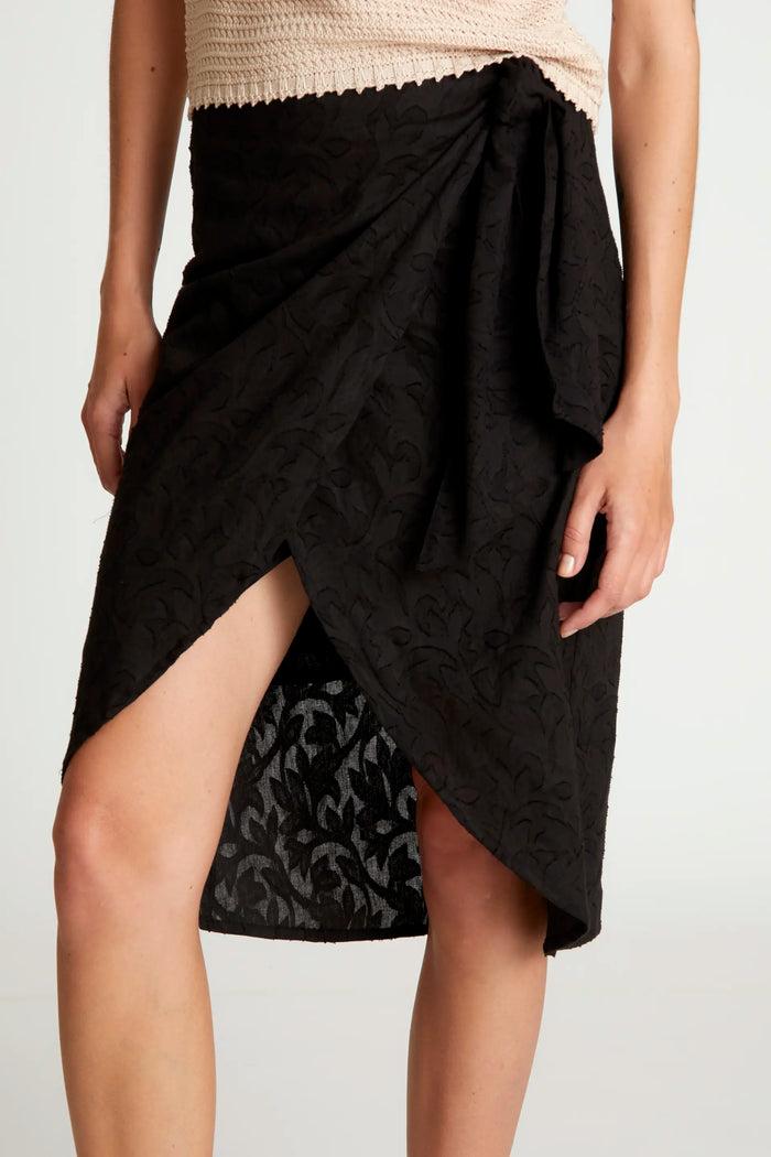 wild pony Falda midi cruzada negra Grandes descuentos