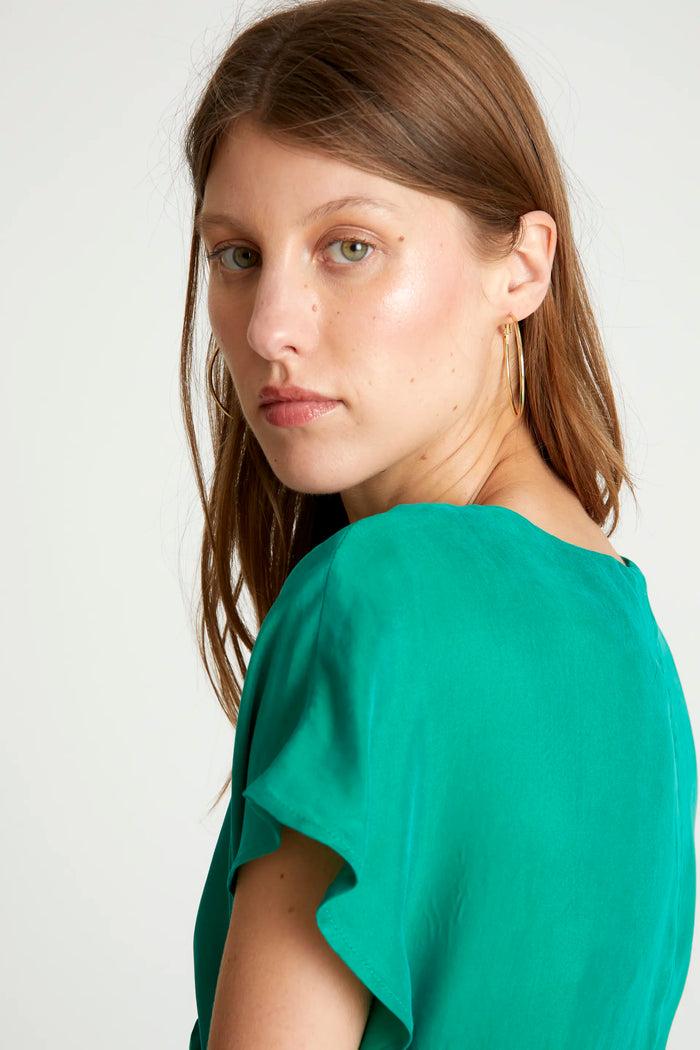 wild pony Vestido midi manga corta verde Envío internacional gratuito