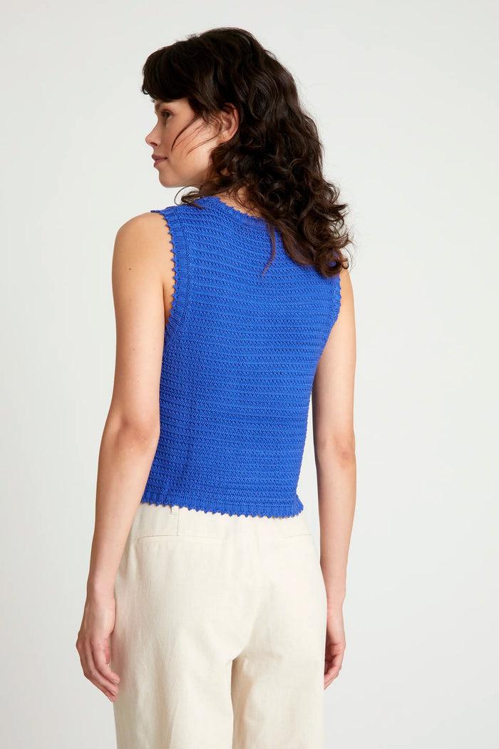 wild pony Top de punto textura waffle azul Limitado a 3 días