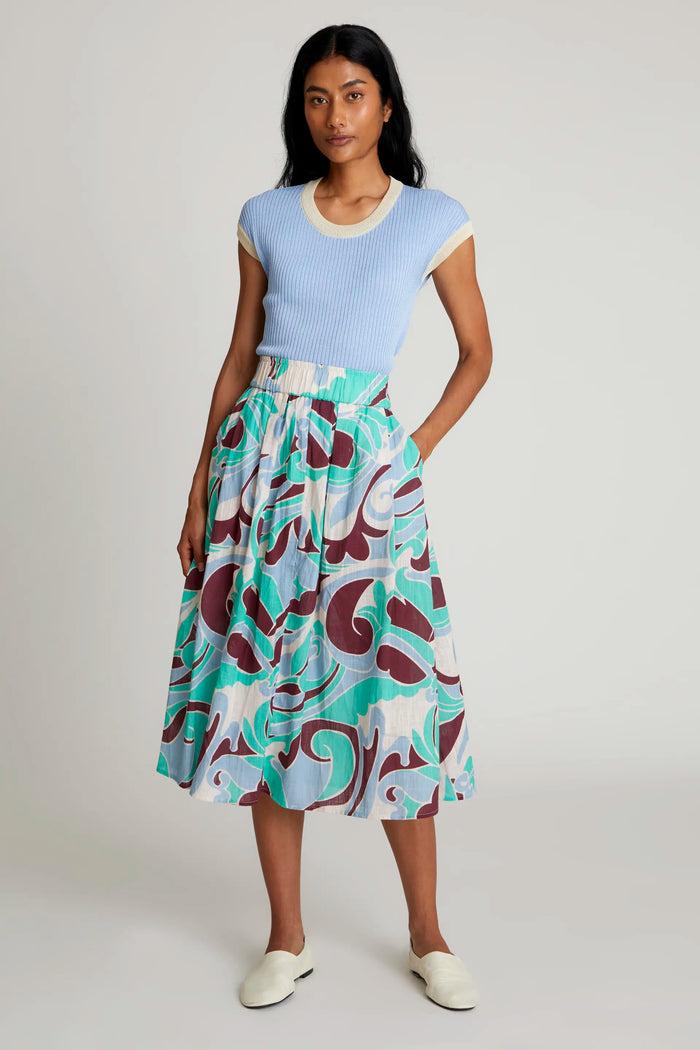 wild pony Top de punto bicolor azul Última moda