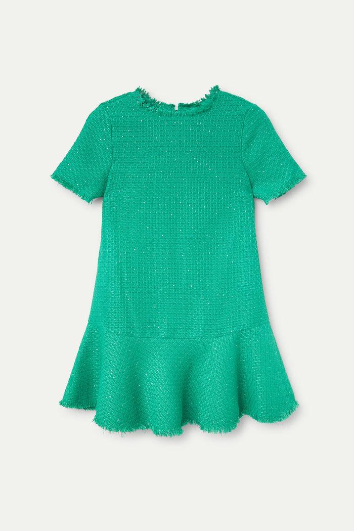 wild pony Vestido corto tweed verde Ofertas de temporada